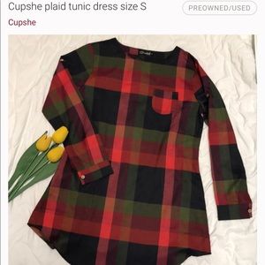 Cupshe plaid tunic. New without tags. Size medium.
